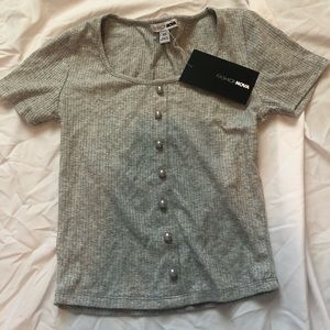 Button On Down Ripped Tee